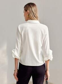 MOTF PREMIUM STEREO FLOWER DETAIL SOLID SHIRT - White - View 8