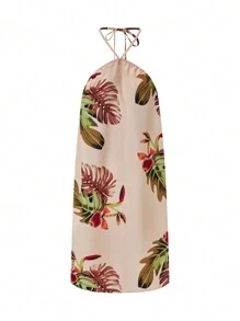 SHEIN LUNE Đầm không tay cổ yếm thời trang mùa hè dành cho nữ - Nhiều màu - Xem 3