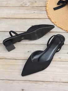 2025秋冬季黑色高跟露跟尖头穆勒拖鞋女鞋，高跟凉鞋，优雅，女士浅口鞋，高贵典雅