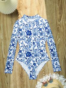 Swim SPRTY 單件印花泳衣，隨機設計 - 彩色 - 查看 4