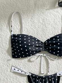 Swim Mod Women's Summer Beach Polka Dot Printed Ruffle Sexy Bikini Set, Random Print - Multicolor - View 5