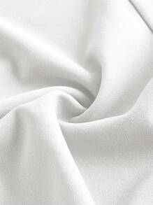 SHEIN MOD 女式素色简约日常褶皱连衣裙 - 白色 - 查看 4