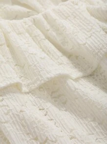 DAZY 女式长袖褶边衬衫，秋季女装 - 白色 - 查看 8