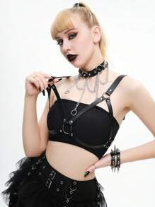 2入組女式束縛性感內衣配件套裝 - 黑色 - 查看 1