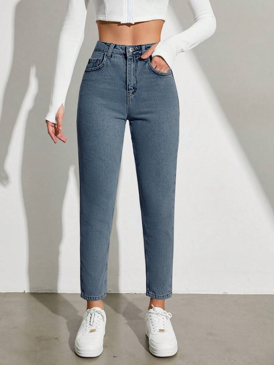 Women's Tapered Jeans - Light Wash - View 1