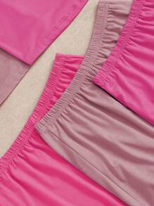 Conjunto casual de 3 piezas para mujer con chaleco unicolor sin mangas de cuello redondo y pantalones cortos para estar en casa
