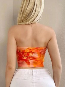 Sweetina 女式隨機花紋束胸上衣 - 彩色 - 查看 4