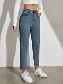 Women's Tapered Jeans - Light Wash - View 4