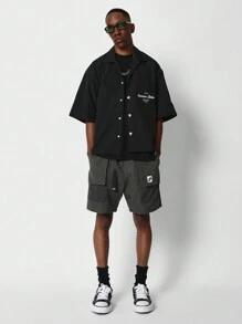 SUMWON Nylon Cargo Utility Short - Dark Grey - View 3