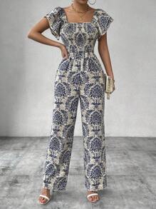 Breezaya Bộ áo liền quần hai lớp xếp nếp Shirred cho trang phục đi nghỉ dưỡng dành cho nữ - Nhiều màu - Xem 3