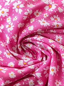 Flirla 大尺碼女士度假風格迷你花卉側拉繩直筒裙 - 彩色 - 查看 3