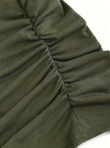 SHEIN LUNE Top De Tirantes Con Volantes Envueltos Y Decorado Con Mariposas - Verde Oscuro - Ver 3