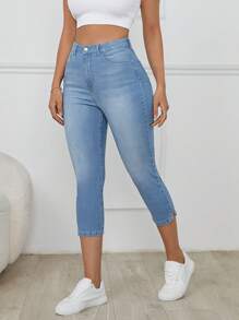 QUẦN JEAN CAPRI SKINNY CO GIÃN CẠP THẤP - Rửa trung bình - Xem 5