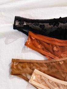 7pcs Women's T-Back Thong With Front Bow