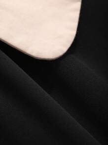 DAZY Vestido corto de verano con cuello de Peter Pan de color contrastante y manga corta para mujer