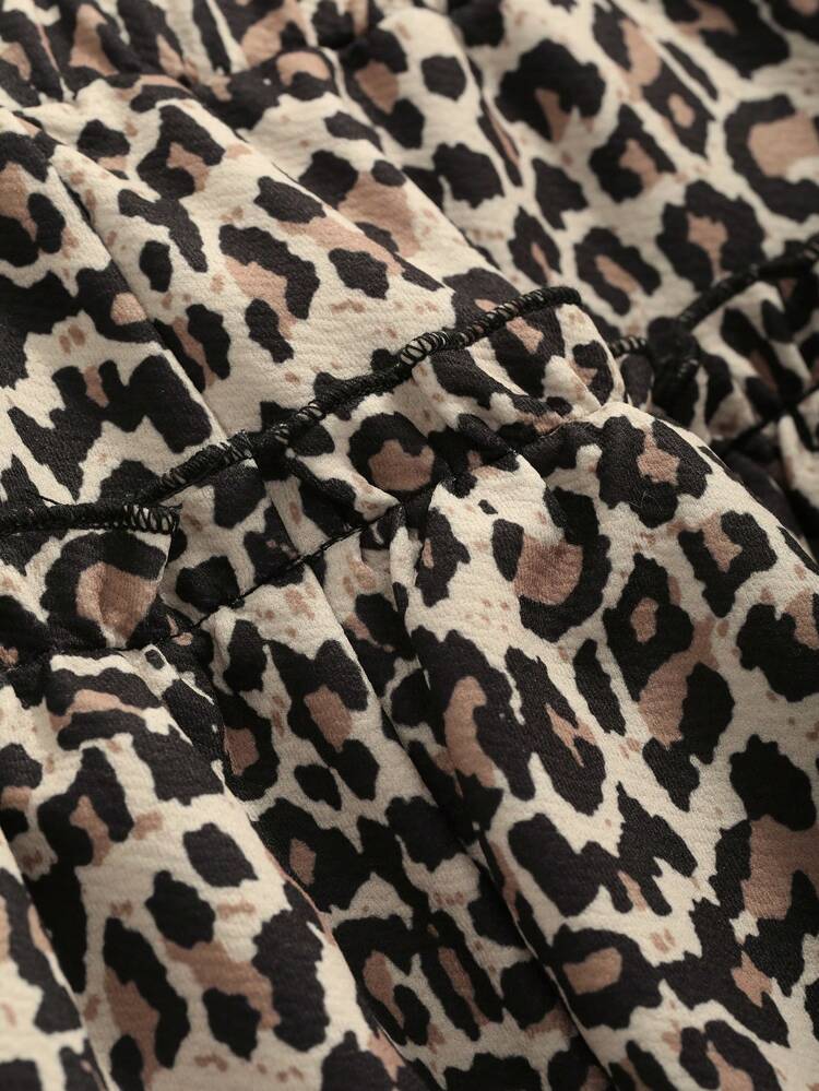 Women's Summer Fashion Leopard Print Skirt,Ruffle