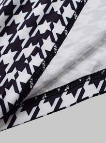 SHEIN Unity Houndstooth Print Bodycon Long Sleeve Dress - Multicolor - View 4