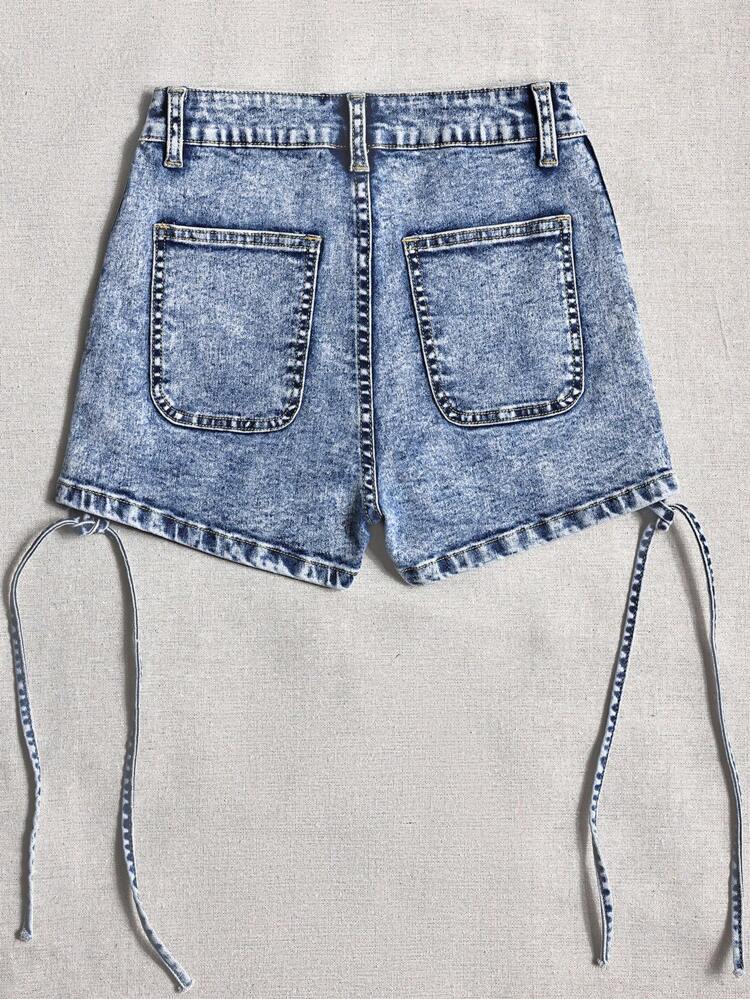 Women's Lace-Up Casual Denim Shorts