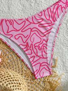 Swim Mod Bộ Bikini Dây Cổ In Sọc Gợi Cảm Cho Nữ, Trang Phục Đi Biển Mùa Hè, In Ngẫu Nhiên - Nhiều màu - Xem 4