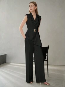 MOTF PREMIUM 實心尖領束腰馬甲 - 黑色 - 查看 5