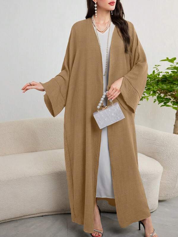 Al Najma Women's Simple Solid Color Long-Sleeved Arabian Abaya
