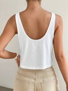 SHEIN EZwear Solid Scoop Neck Tank Top