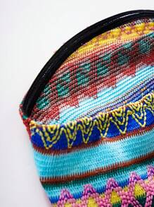 SHEIN Unity Color Block Striped Twist-Front Bandeau Vacation Dress - Blue - View 3