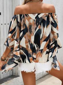 Breezaya Áo sơ mi oversized rộng vai in họa tiết thời trang nữ, cắt ngẫu nhiên - Nhiều màu - Xem 2