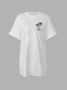 SHEIN LUNE Thời trang nữ đơn giản ăn mặc giản dị - trắng - Xem 1