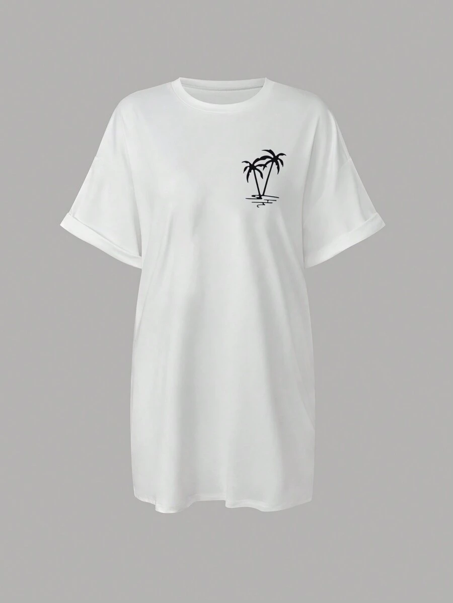 SHEIN LUNE Thời trang nữ đơn giản ăn mặc giản dị - trắng - Xem 1