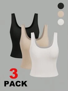 Celure Plus Size Solid Color Simple Summer Knit Top - Multicolor - View 1