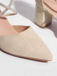 CUCCOO CHICEST Woman Shoes Point Toe Fashion Beige Elegant Pumps High Block Heel For Summer Graduation Heels Prom Heels Vacation Shoes Summer Elegant Heels Halloween Spring Shoes Spring Break Easter