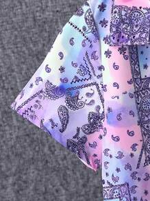 Young Boy Simple Allover Print Short Sleeve Cardigan And Shorts Casual Two-Piece Homewear Set, Toddler