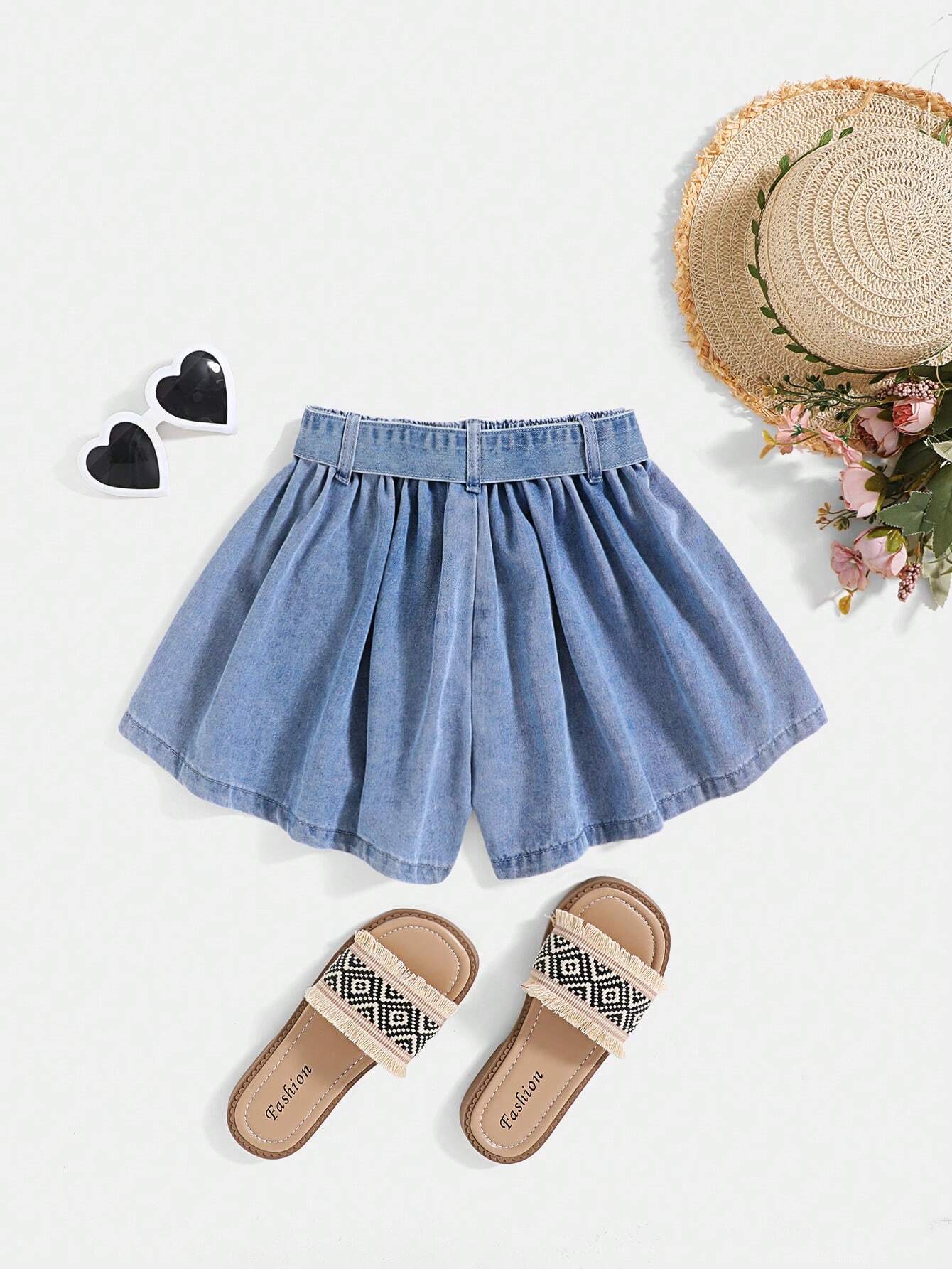 SHEIN Tween Girl Spring Summer Washed Causal Baggy Denim Denim Jeans ...