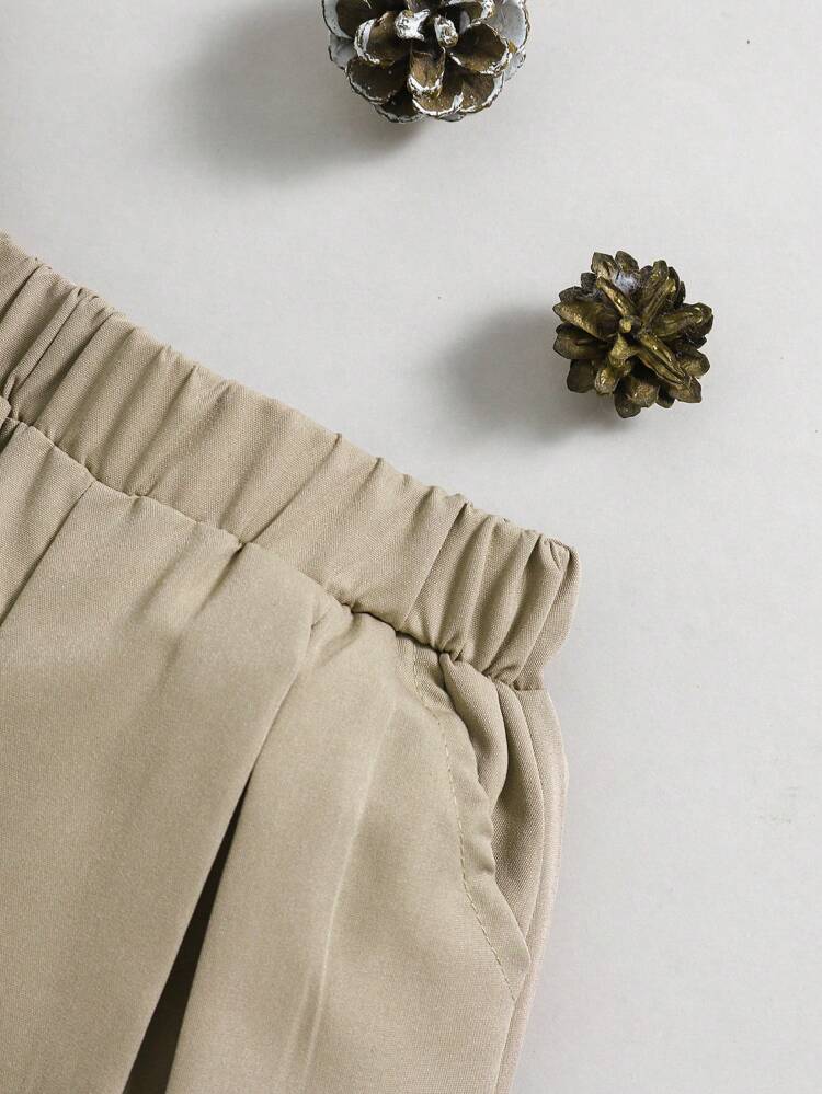 Baby Boys' Short Sleeve Bow Tie Shirt + Suit Vest With Lapels + Harem Pants 3pcs/Set