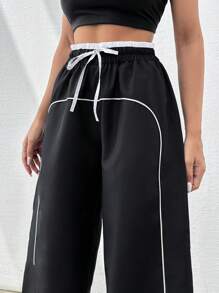 EURMUSE White Belt Detailed Cargo Pant - Black - View 8