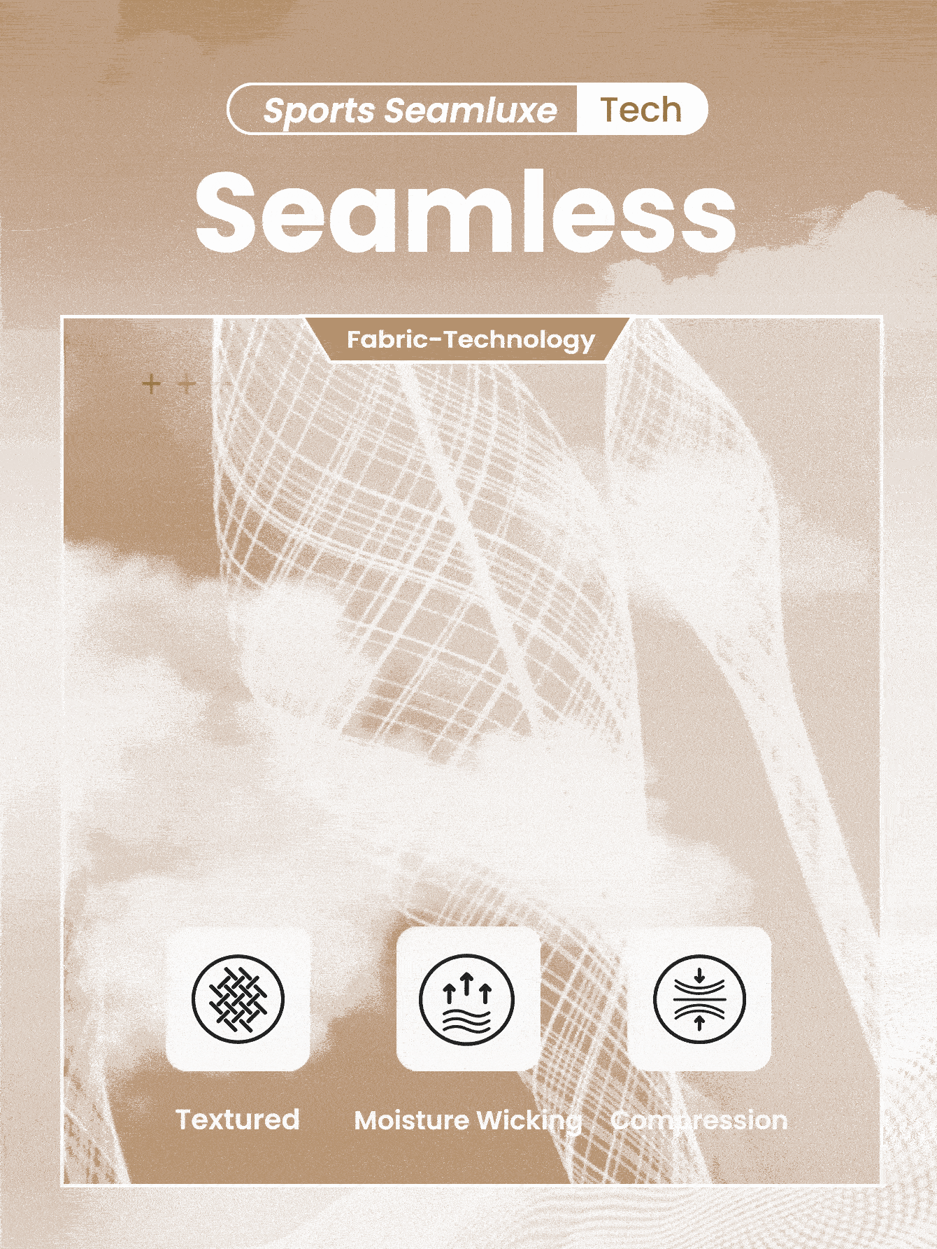 Easithlete Conjunto deportivo con abertura de un hombro tejido de canalé - Beis - Ver 6