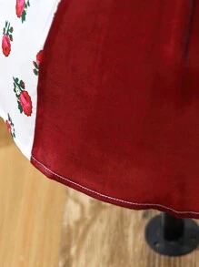 1件嬰兒女裝花卉拼布連衣裙，適用於夏季 - 彩色 - 查看 5