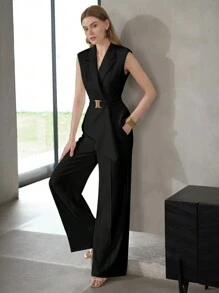 MOTF PREMIUM 實心尖領束腰馬甲 - 黑色 - 查看 6