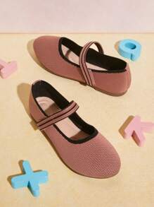 Mini mi 童裝薰衣紫圓頭編織瑪麗珍平底鞋：柔軟鞋帶，舒適感十足，永恆而新鮮 - 淡紫色 - 查看 2