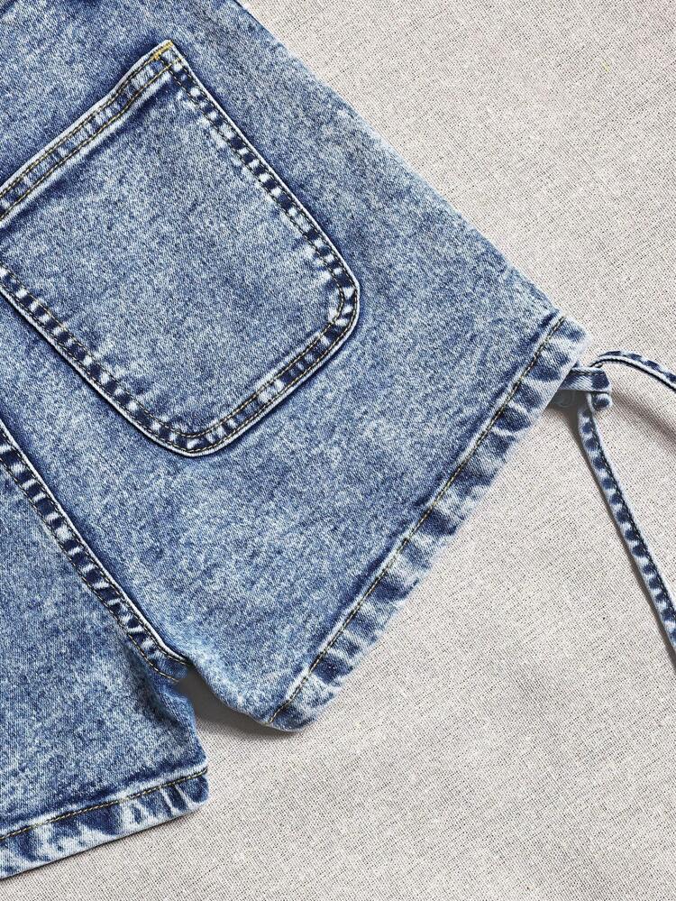 Women's Lace-Up Casual Denim Shorts