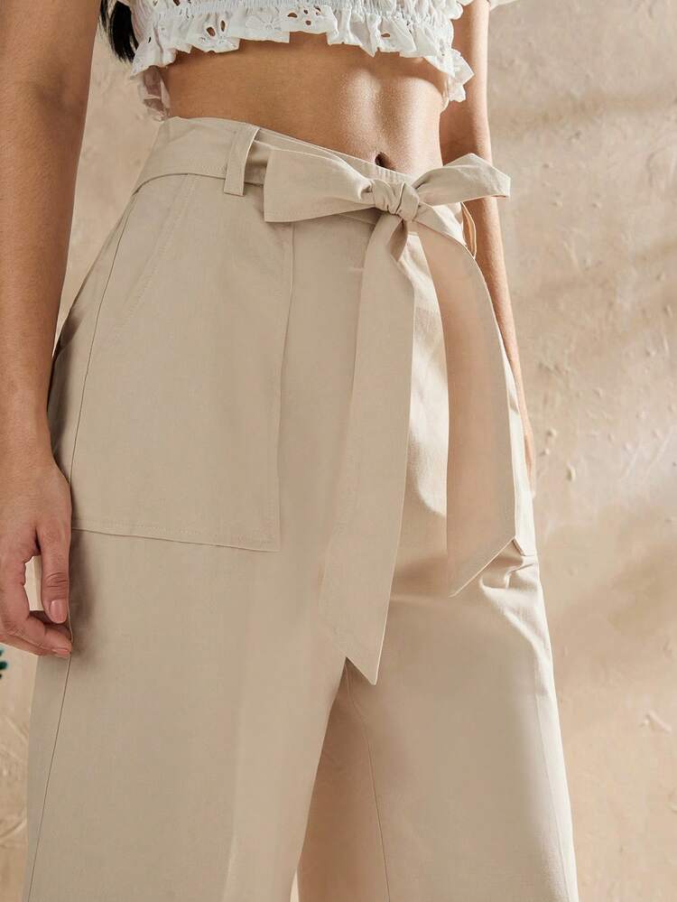 Women's Casual Solid Color Wide Leg Pants