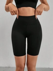 Easithlete 女士 5 英寸户外骑行条纹瑜伽健身短裤女士运动短裤、健身短裤、骑行短裤 - 黑色 - 查看 5