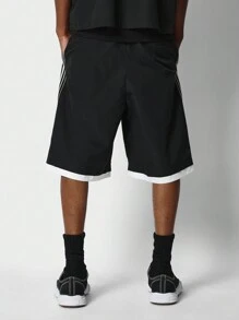 SUMWON Nylon Bermuda Short With Side Stripes - Black - View 4