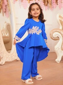 SHEIN Conjunto de ropa para hermanas jóvenes (se venden 3 piezas por separado) - Azul - Ver 3