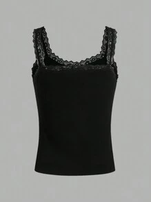 SHEIN Essnce 3pcs/Set Summer Lace Trim Fitted Casual Vacation Versatile Knit Camisoles