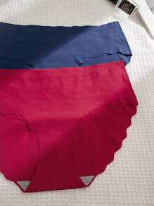 21pcs Set Plus Size Seamless Triangle Panties With Wavy Edge, Leisure Series - Multicolor - View 4