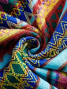 SHEIN Unity Color Block Striped Twist-Front Bandeau Vacation Dress - Blue - View 7