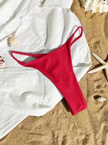 SHEIN Swim 2025 Vrouwen Effen Ruffle Sexy Bikinibroekje Zomer