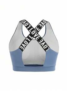 Easithlete Plus Size 3Pcs Criss Cross Back Sports Set Gym Clothes Workout Clothes Workout Women Set - Multicolor - View 4